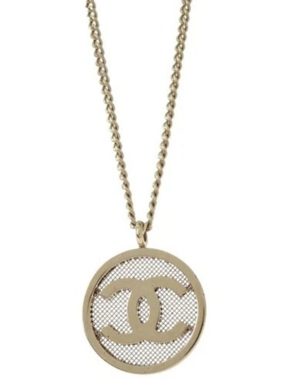 Chanel Medallion Gold Chain Pendant Necklace B17A 168126